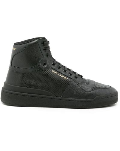 Saint Laurent Sl/24 Leather High-top Sneaker - Black