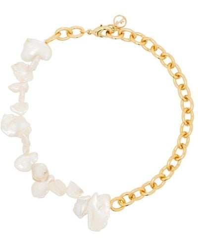 Anissa Kermiche Two Faced Shelley Pearl Anklet - Metallic