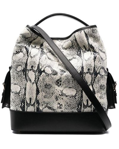 Alberta Ferretti Sac cabas en cuir à motif animalier - Blanc