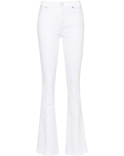 7 For All Mankind Bootcut-Jeans mit hohem Bund - Weiß