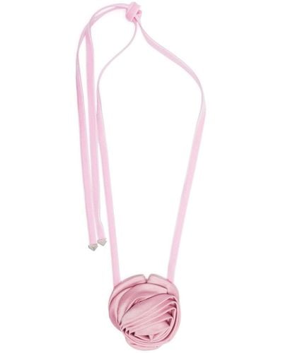Prada Rose-Appliqué Choker Necklace - Pink