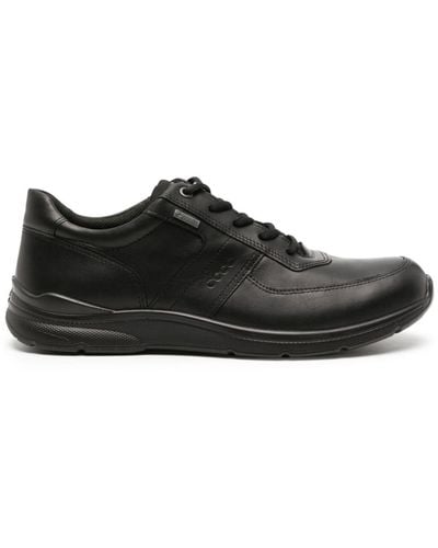 Ecco Irving Logo-embossed Leather Sneakers - Black