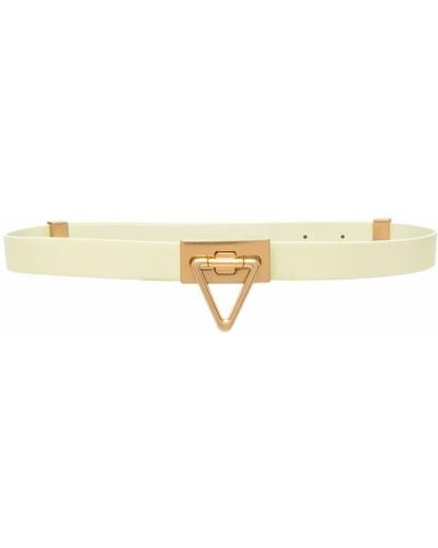 Bottega Veneta Triangle-buckle Leather Belt - White
