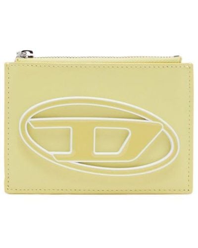 DIESEL Card Holder In Pastel Leather - Yellow