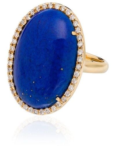 Kimberly Mcdonald Bague en or 18ct ornée de lapis lazuli et de diamants - Bleu