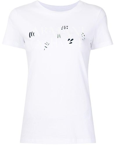 Armani Exchange メタリックロゴ Tシャツ - ホワイト