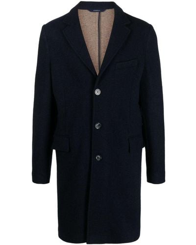 Fedeli Single-breasted Cashmere Coat - Blue