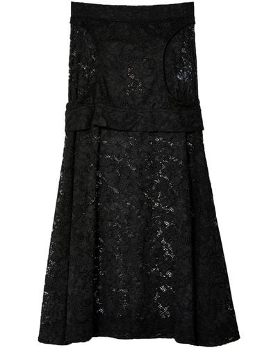 Eckhaus Latta Seraph Floral-lace Maxi Skirt - Black