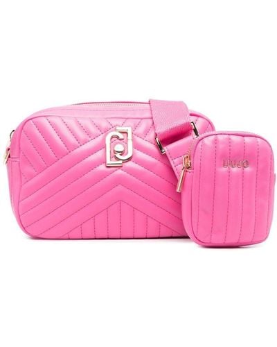 Liu Jo Quilted Faux-leather Shoulder Bag - Pink