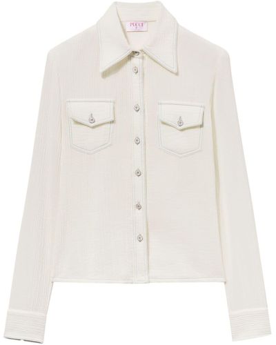 Emilio Pucci Hemd mit Kontrastnähten - Weiß