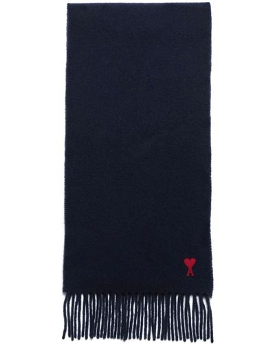 Ami Paris Ami de Coeur wool scarf - Blu