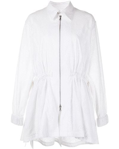 Adam Lippes Broderie-anglaise Zip-up Jacket - White