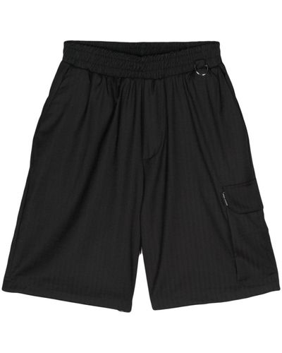 FAMILY FIRST Striped Twill Shorts - Black