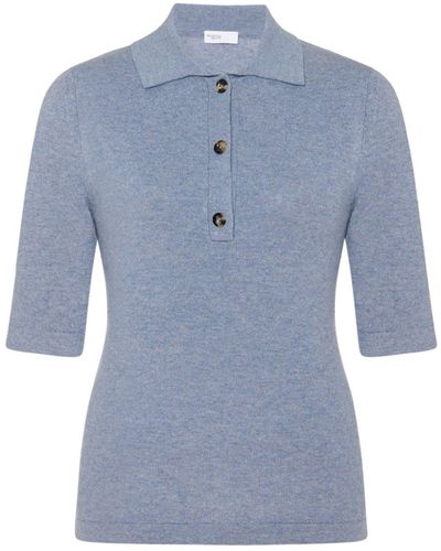 Rosetta Getty Knitted Polo Shirt - Blue