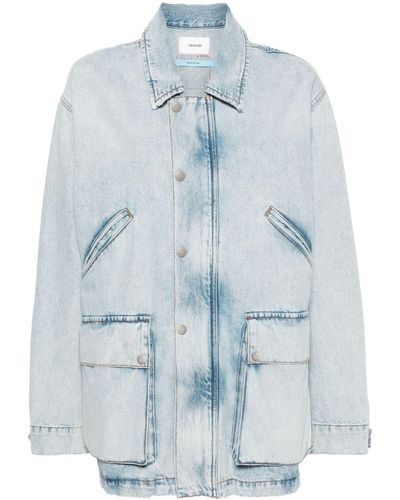 Haikure Giacca denim con applicazione - Blu