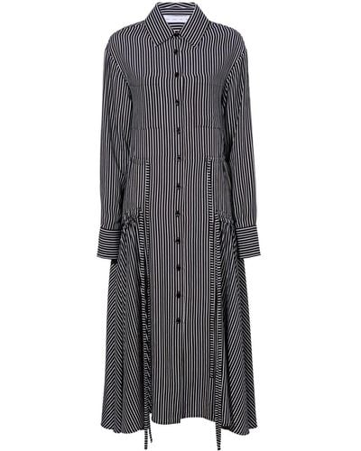 Proenza Schouler Bonnie Striped Shirtdress - Grey