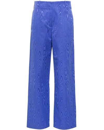 Forte Forte Moiré straight-leg tailored trousers - Blau