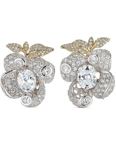 Anabela Chan 18kt Yellow And White Gold Blossom Diamond Earrings