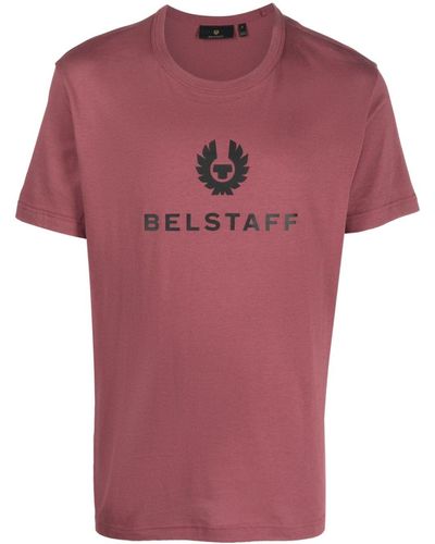 Belstaff Logo-print Cotton T-shirt - Pink