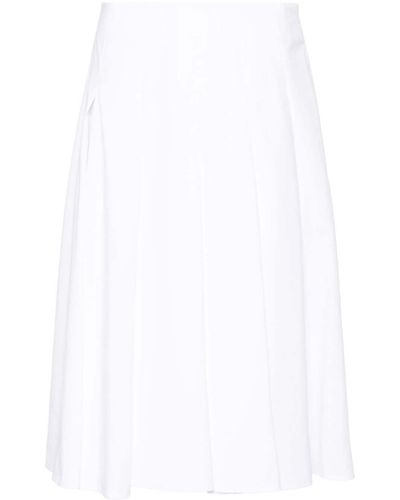 Semicouture Pleat-detailing Cotton Skirt - White