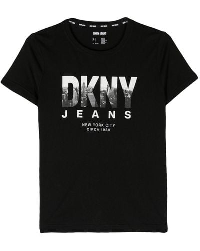 DKNY T-shirt Skyline con stampa - Nero