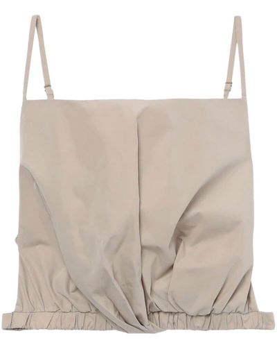 3.1 Phillip Lim Open-back Ruched Crop Top - Natural