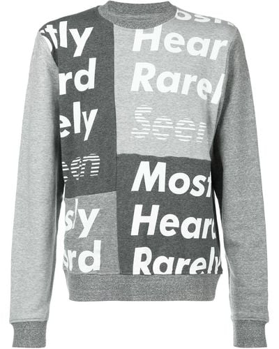Mostly Heard Rarely Seen Logo Print Sweatshirt - Gray