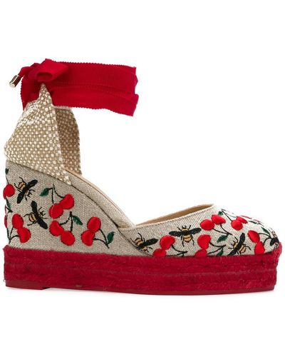Castañer Carina Cherry And Bee Embroidered Espadrilles