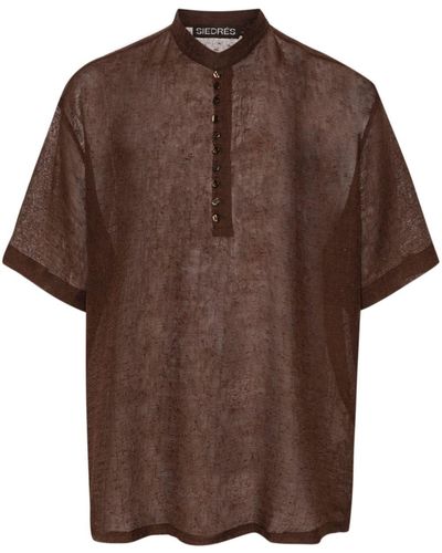 Siedres Textured Fine-knit Shirt - Brown