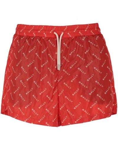 Bally Logo-print Swim Shorts - Red