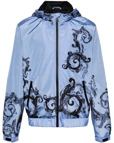 Versace Baroccoflage-print Bomber Jacket - Blue