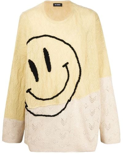 Raf Simons Smiley Oversized Sweater - Yellow