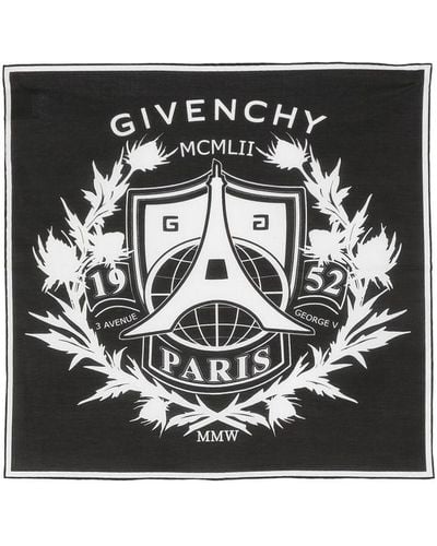 Givenchy Pañuelo con logo estampado - Negro