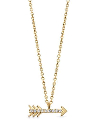 Astley Clarke Arrow Halskette aus 14kt recyceltem Gelbgold mit Diamanten - Mettallic