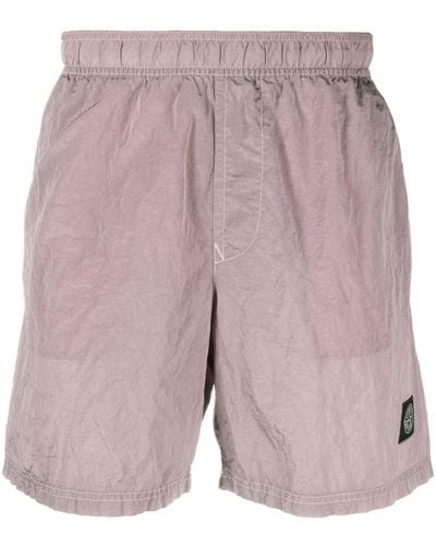 Stone Island Shorts con applicazione - Viola