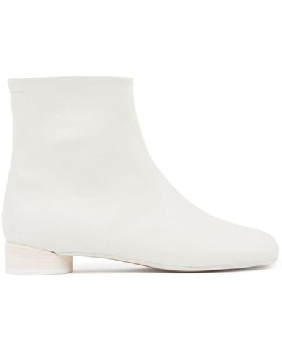 MM6 by Maison Martin Margiela Anatomic 30mm Leather Ankle Boots - White
