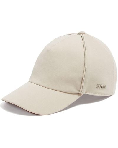 Zegna Cotton And Wool Baseball Cap Accessories - Natural