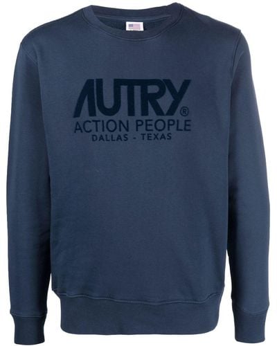 Autry Sweatshirt mit geflocktem Logo - Blau