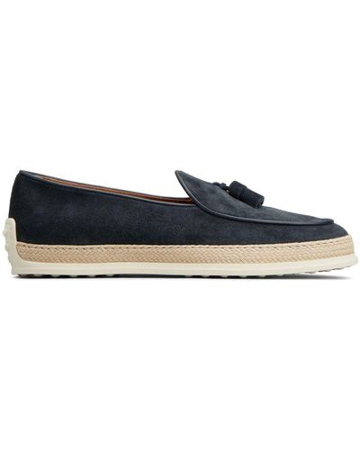 Tod's Tasselled Suede Loafers - Blue
