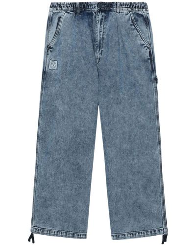 Izzue Lockere Jeans mit Logo-Applikation - Blau
