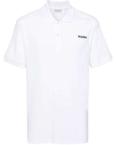 Alexander McQueen Pikee-Poloshirt mit Logo-Stickerei - Weiß