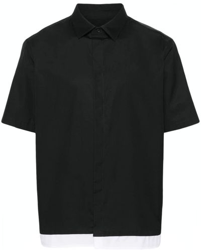 Neil Barrett Loose Double コットンシャツ - ブラック