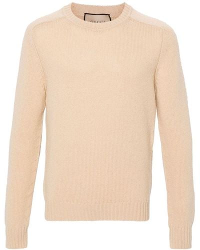 Gucci Wool Sweater With Embroidery - Natural
