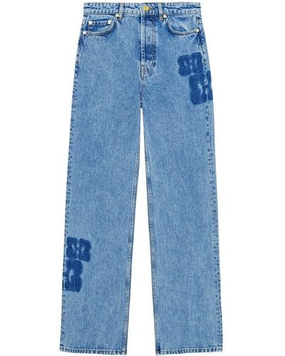 Ganni Izey Jeans Met Borduurwerk - Blauw
