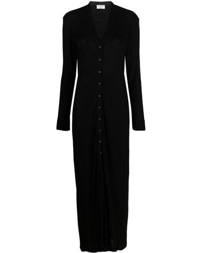 Filippa K Buttoned-up Knitted Dress - Black