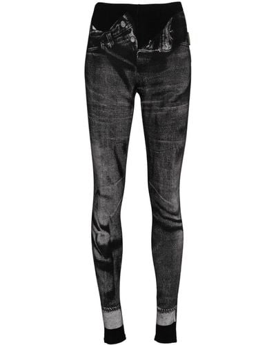 Jean Paul Gaultier Trompe-l'oeil skinny-cut leggings - Noir