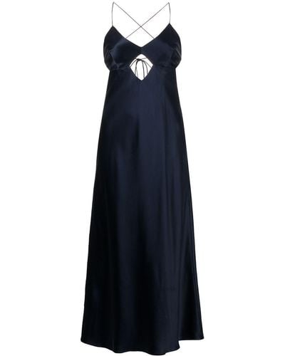 Michelle Mason Cut-out Detail Midi Dress - Blue