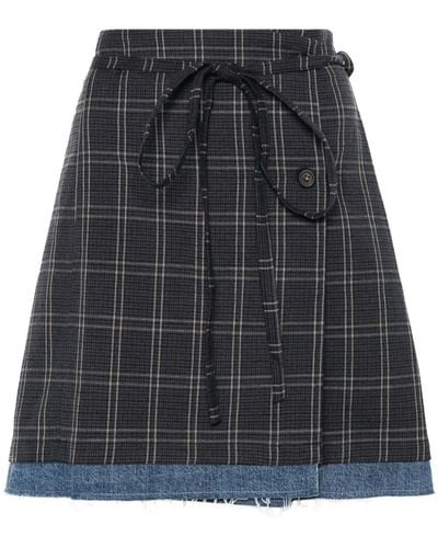 Our Legacy Sarong Check-pattern Skirt - Black