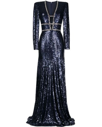 Jenny Packham Sequinned Celestia Gown - Blue