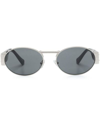 Versace Sonnenbrille mit ovalem Gestell - Grau